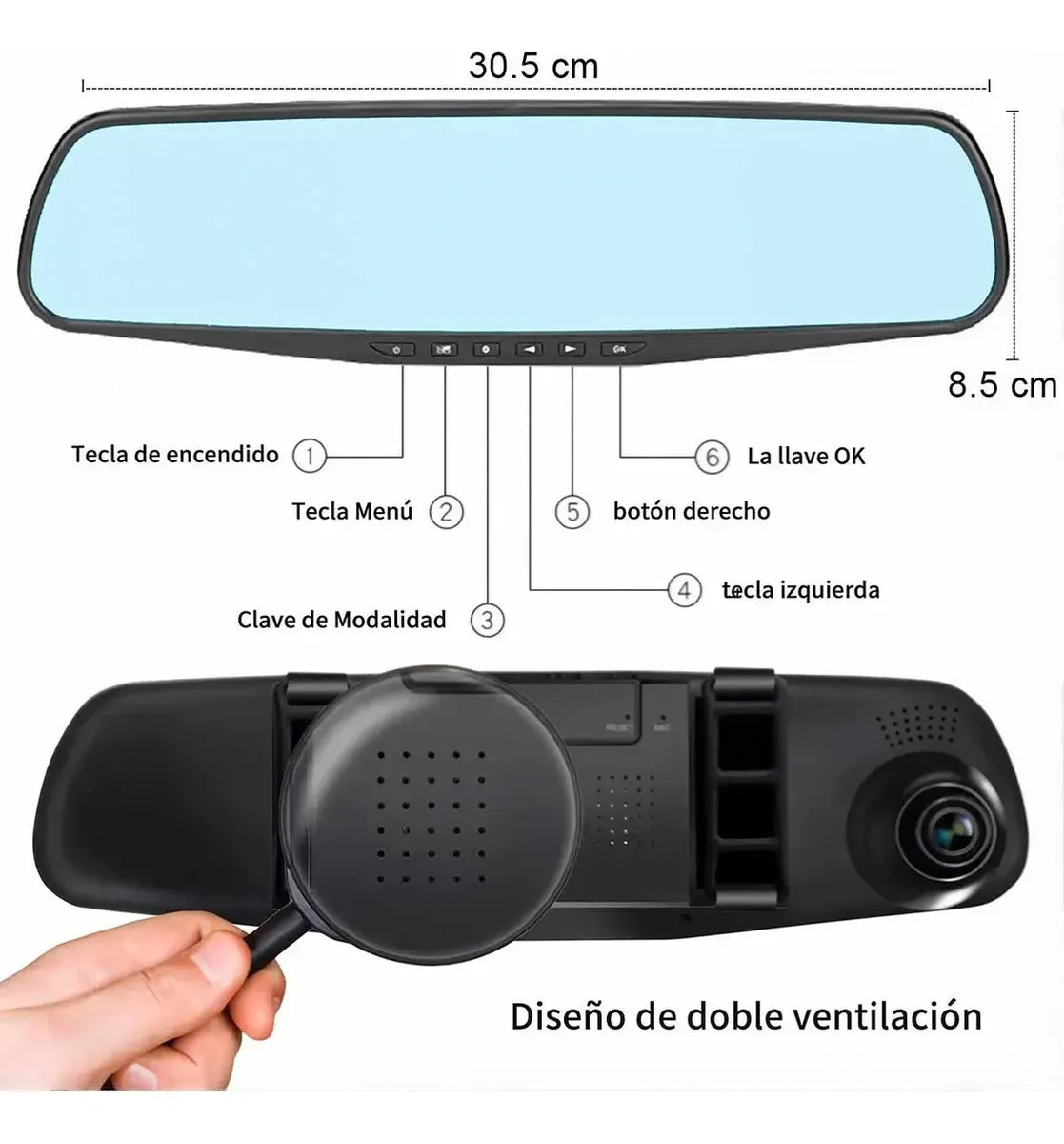 Camara Espejo Retrovisor Frente Trasera